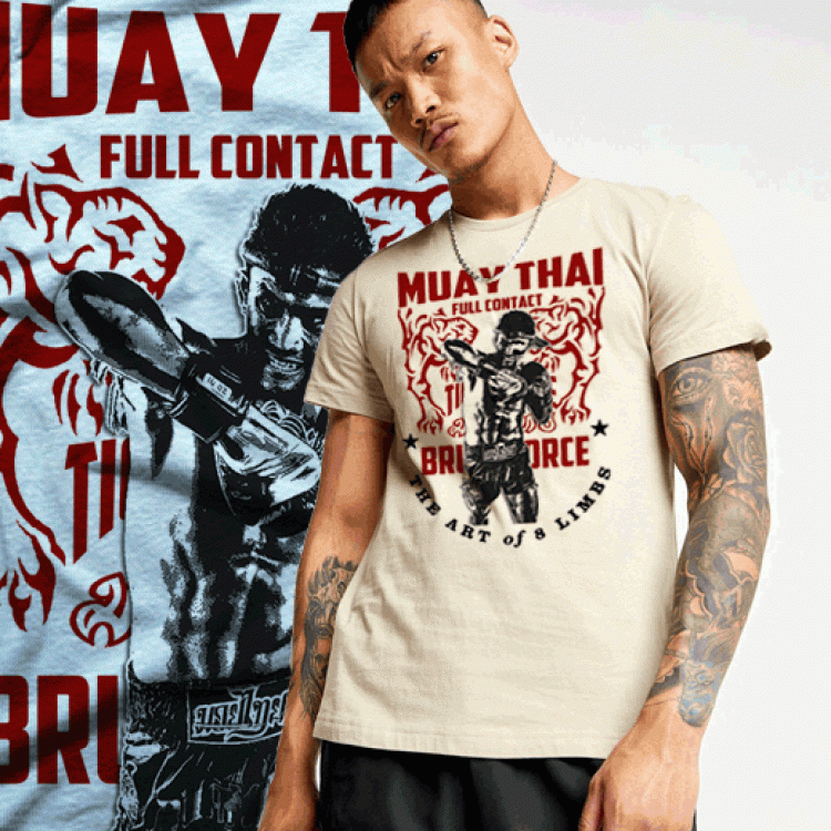 Muay thai elbow strike sak yant tiger